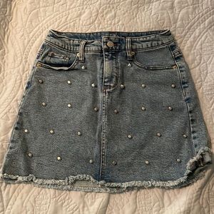 Studded denim skirt